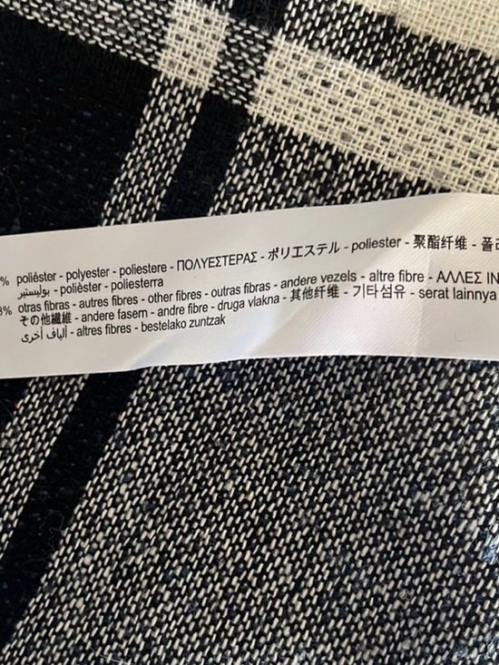 ZARA Blue and White Shaggy Plaid Button Front Casual Jacket, L - Picture 10 of 11